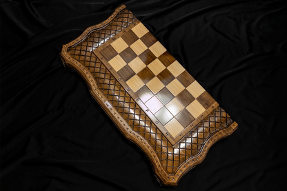 Diamantul Carpaților Table, Dame și Șah 3 în 1. 60x60 cm (Piese incluse)