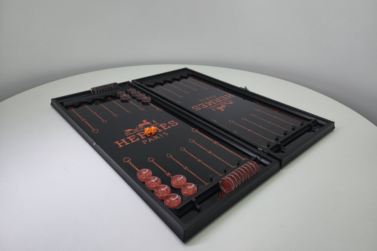 Hermès Orange, нарды из закалённого стекла, фото 4